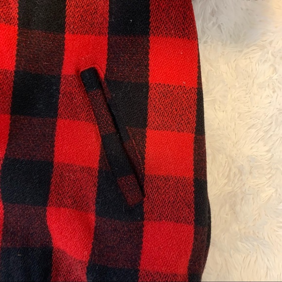 Damart Buffalo Plaid Red & Black Heavy Wool Jacket Size Large - Picture 5 of 13